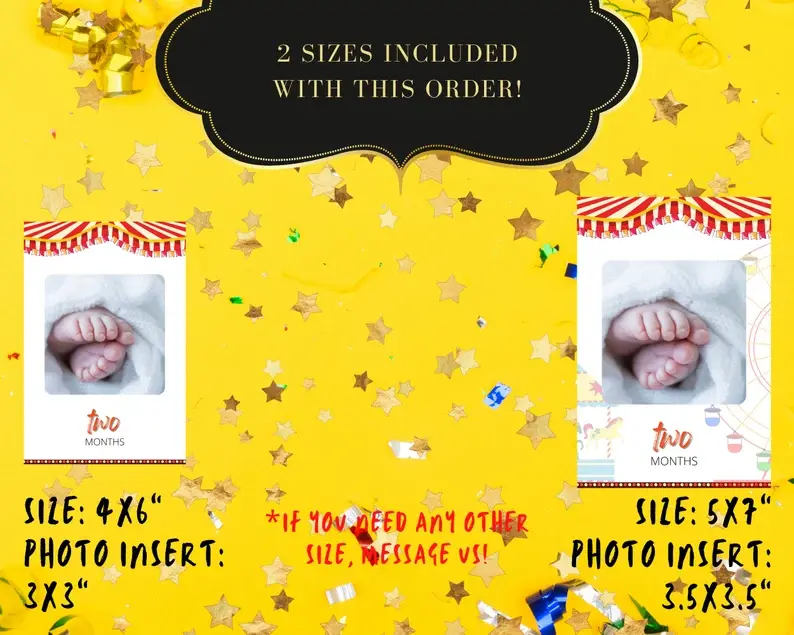 Thumbnail: EDITABLE CARNIVAL First Birthday Photo Banner, , Carnival Themed