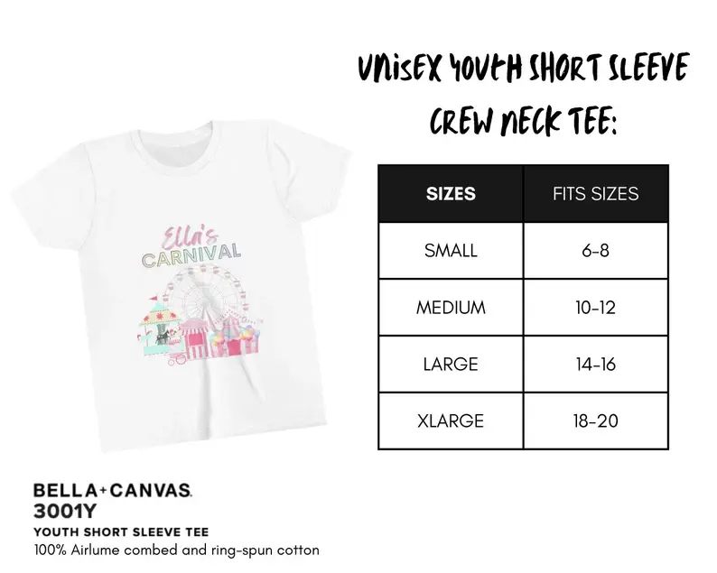 Thumbnail: Pastel Carnival Theme - Youth Short Sleeve Tee | CRAFTY MANDY