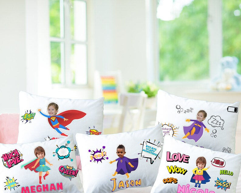 Personalized Superhero Pillow Cover | Personalized Name Pillow