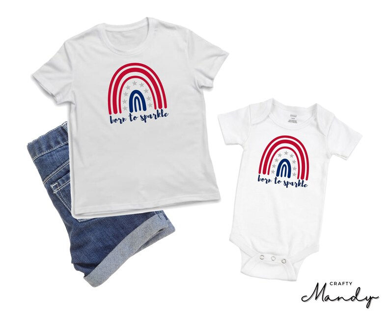 Born to Sparkle, Red White & Blue - Patriotic Shirts - Americana Shirts