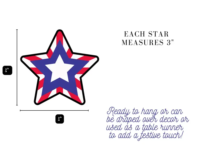 Thumbnail: 4th of July Star String Garland, 4th of July Star Backdrop, 4th of July Garland
