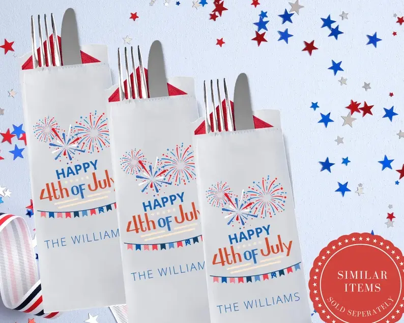 Thumbnail: 4th of July Cupcake Topper, Custom Cupcake Topper, Personalized Custom Topper