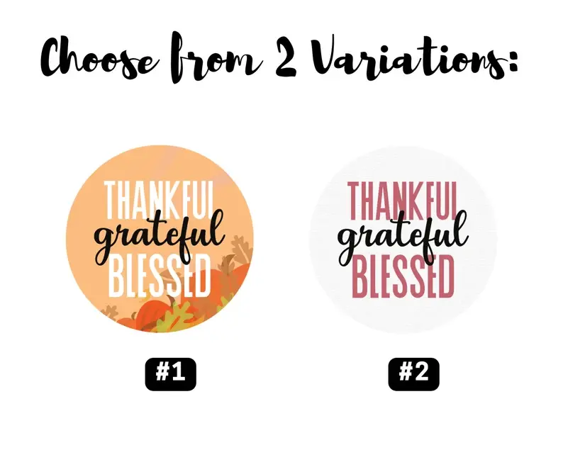 Thumbnail: Thankful Grateful Blessed Party Favor Stickers, Party Favor Sticker Labels