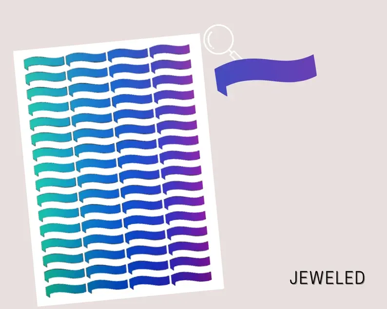 Thumbnail: Blank Banner Flag III Stickers - Rainbow Banner Planner Stickers - Header Sticke