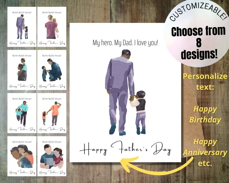 Fathers Day Card, Custom Dad Card, Fathers Day Gift from Son