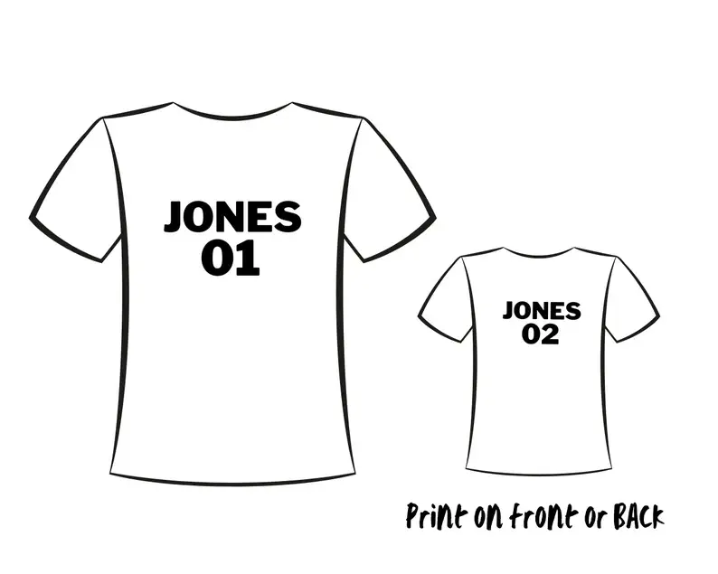 Thumbnail: Custom family shirts - Name and Number - Custom name - Custom number shirt