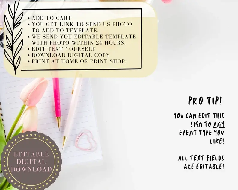 Thumbnail: Princess Birthday WELCOME SIGN, Birthday Pretty Princess