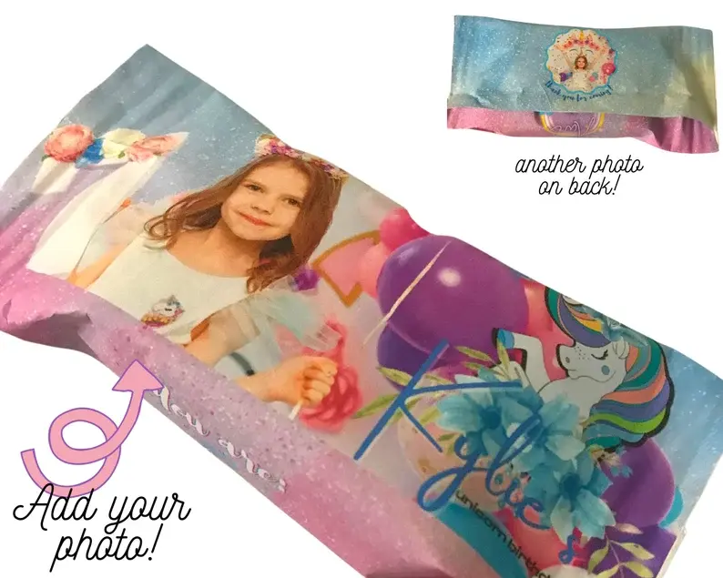 Thumbnail: UNICORN Birthday Personalized Rice Krispies Wrapper
