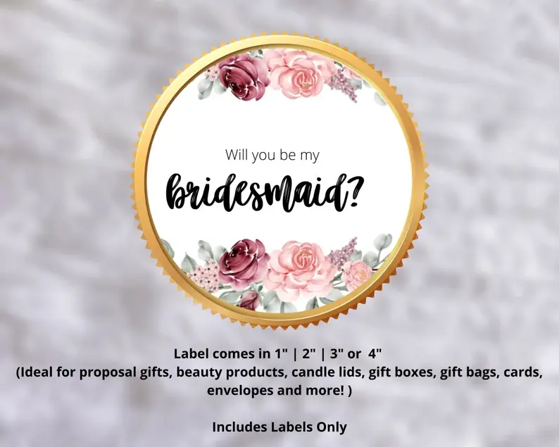Thumbnail: Bridesmaids Proposal Round Labels, Bachelorette Party Favor