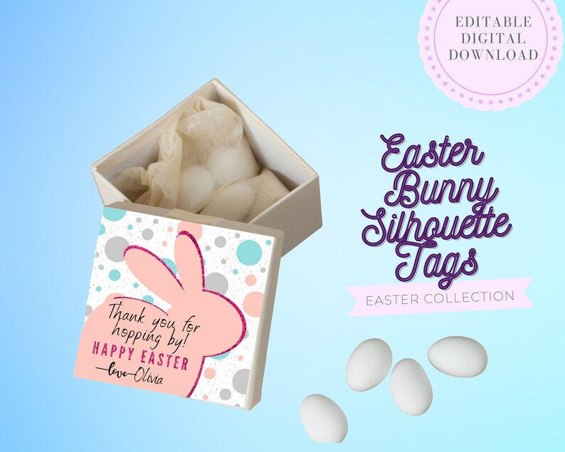 Easter Square Stickers Gift Tags Party Favor Tags Favor Labels