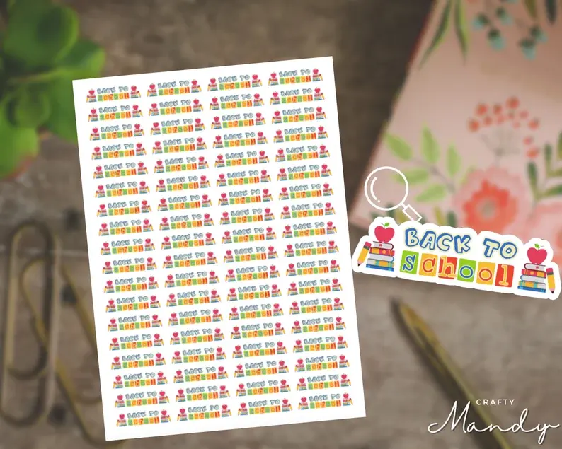 Back To School Stickers | kiss-cut sticker sheets - mini planner stickers