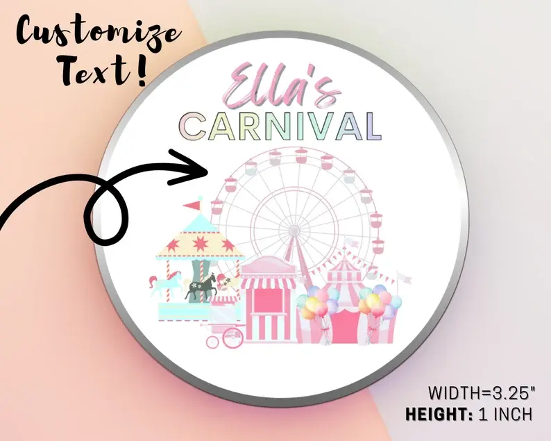 Thumbnail: Personalized Silver Round Candy Tin | Birthday Party Favors | Shower Favor