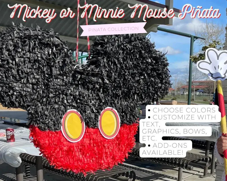 Mickey Mouse Pinata, Minnie Mouse Pinata, Mickey Ears, Minnie Ears
