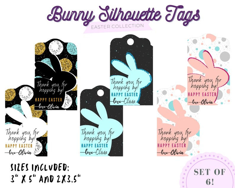 Thumbnail: Easter Stickers, Easter Tags, Happy Easter, Gift tags, Easter gifts