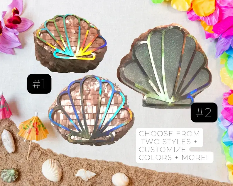 Thumbnail: MINI Seashell Pinata, Mermaid Theme, Mermaid Party, Mini Pinata