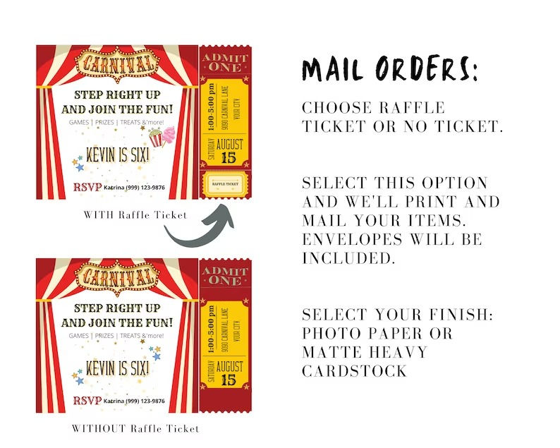Thumbnail: Carnival Invitation - Carnival Birthday Invitation - Carnival Party