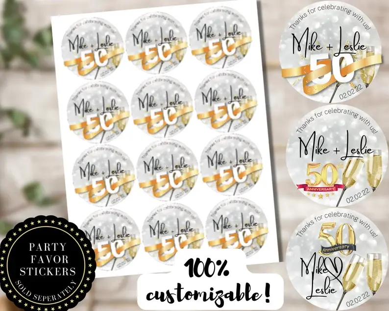 Thumbnail: Anniversary Cupcake Topper, Wedding Anniversary Cupcake Toppers