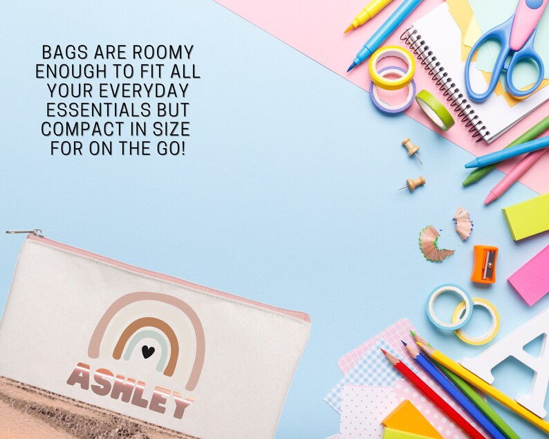 Thumbnail: Personalized Kids Pencil Bag - Pencil Bag - Pencil Pouch - Rainbow Pencil Bag