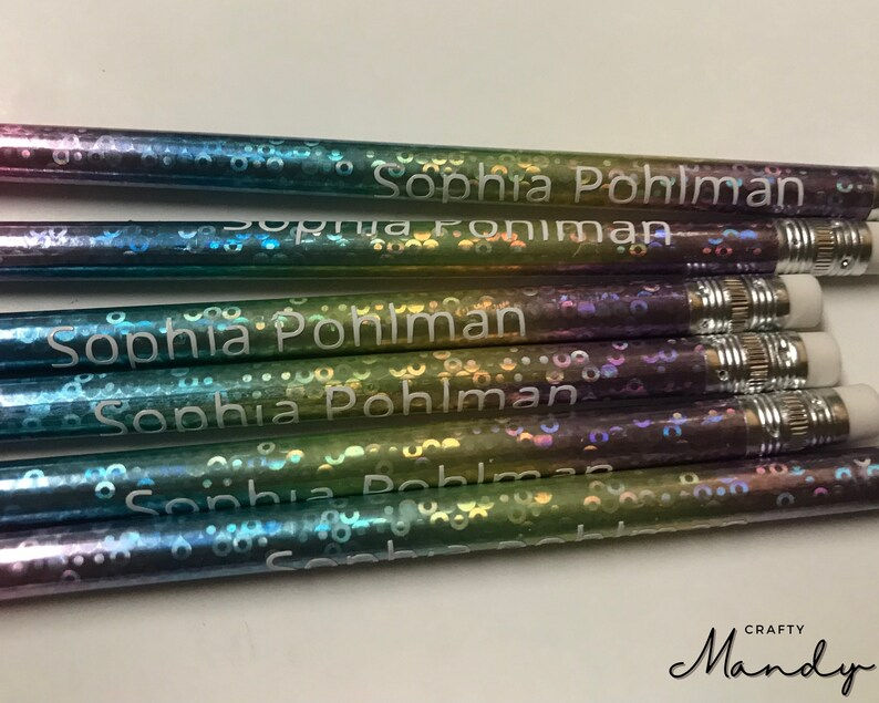 Thumbnail: Holographic Sparkle #2 Pencils - Custom Pencils - Personalized Pencils