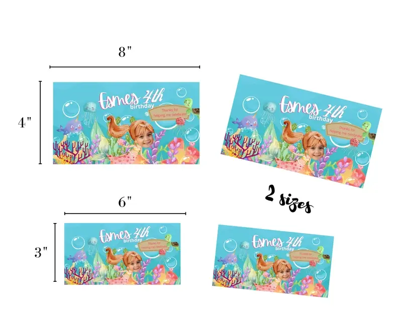 Thumbnail: MERMAID Gable Box Label, Party Favor, Mermaid Theme, Mermaid Birthday