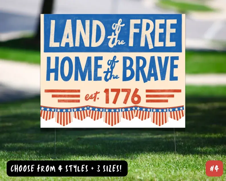Thumbnail: 4th of July SIGN, Lawn Sign, Holiday Sign, Independence Day