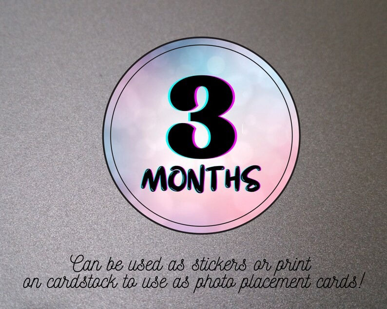 Thumbnail: Gender Neutral Baby Monthly Milestone Stickers, Milestone Cards