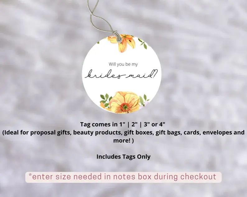 Thumbnail: Bridesmaids Proposal Round Tags, Will You Be My Bridesmaid