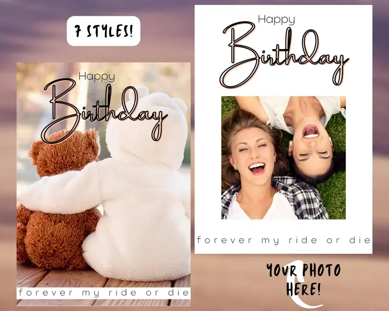 Personalized Birthday Card, Friends Birthday, Happy Birthday Photo Card