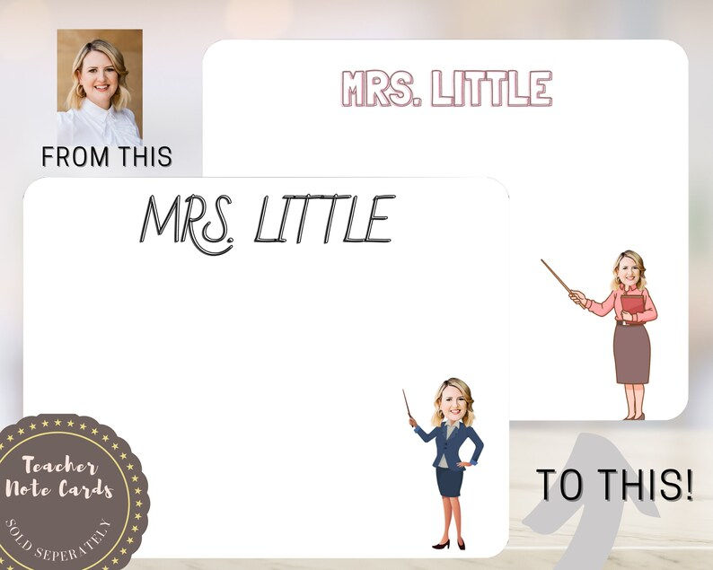 Thumbnail: Teacher Cartoon Effect Personalized Stickers