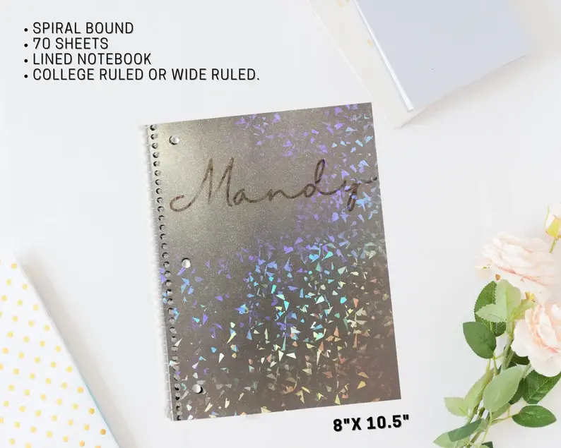 Thumbnail: Personalized Lined Notebook, Spiral Notebook | 70 Sheets | Custom Notebook