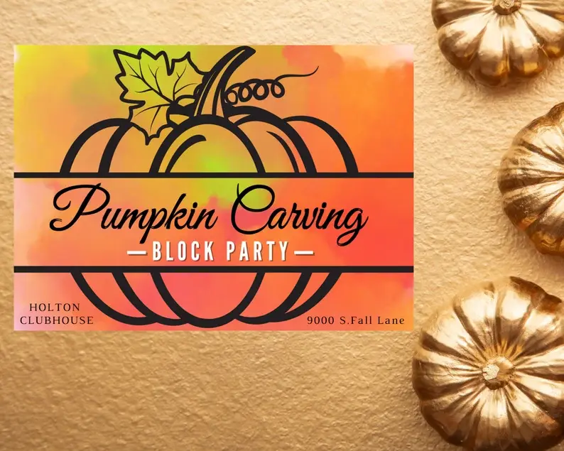 Pumpkin Carving Party Invitation - Printable Invitation