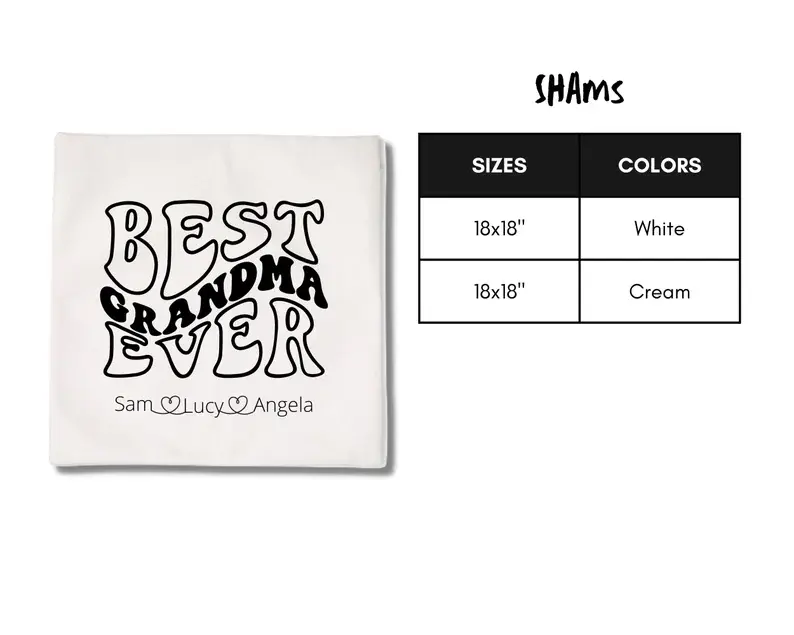 Thumbnail: Best Grandma Ever - Pillow Shams - Personalized Pillows - Custom Pillows