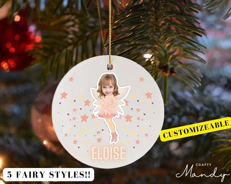 Custom Fairy Photo Personalized Ornament | Fairy Gift