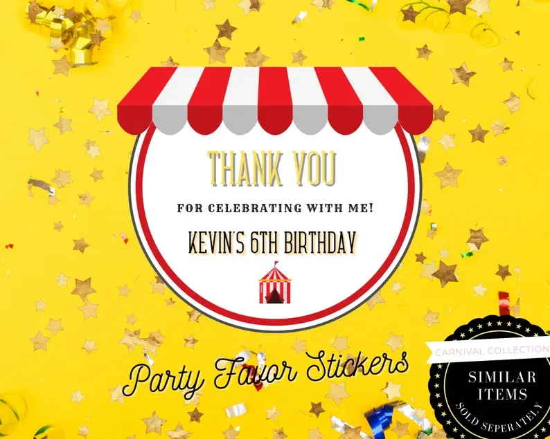 Thumbnail: EDITABLE CARNIVAL First Birthday Photo Banner, , Carnival Themed