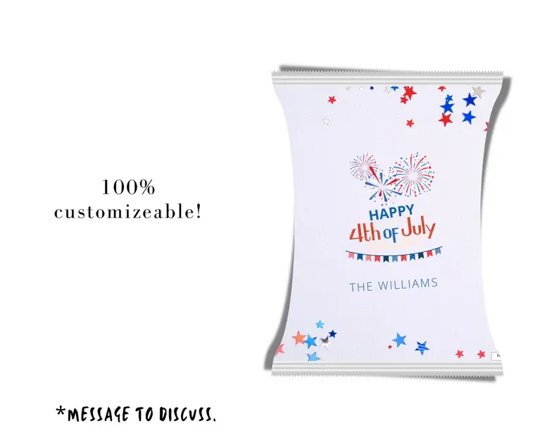 Thumbnail: 4th of July Personalized Chip Bag Wrapper, July 4th, Independence Day