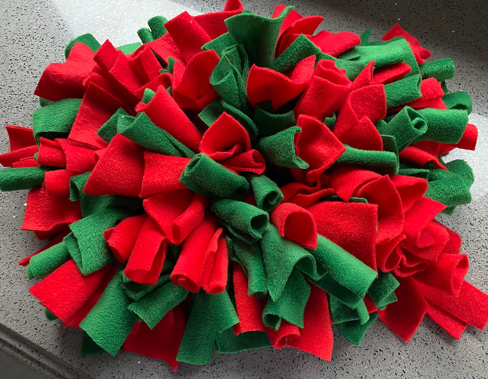 Thumbnail: Top view of medium-sized handmade snuffle mat for dogs