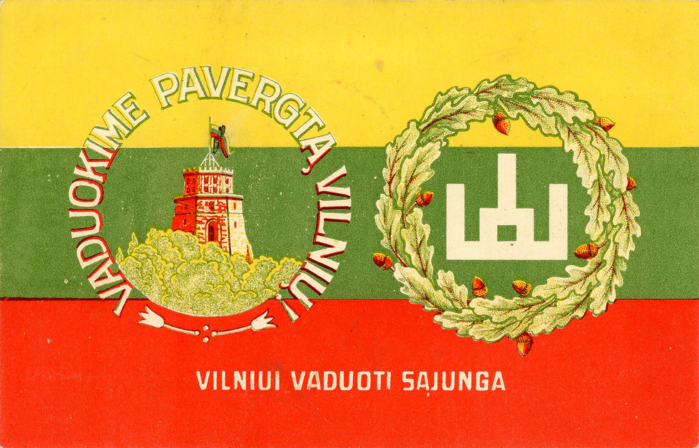 Postcard from the Union for the Liberation of Vilnius. Courtesy of Vytautas Magnus University.