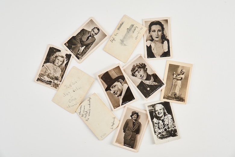 Hindos Zarkaitės kino aktorių kortelių rinkinys. Dingęs štetlas muziejaus kolekcija.