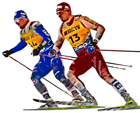 Langläufer am FIS Langlauf Weltcup Davos Nordic