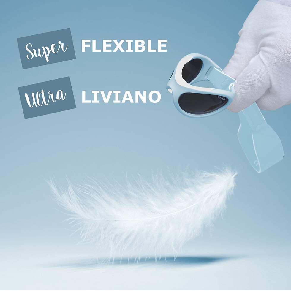 Miniatura: Lentes de sol Baby Surfer Mausito mostrando su diseño ultraligero y flexible, ideales para la comodidad de bebés.