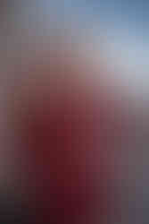 Des Moines, Iowa high school senior photography - female high school senior wearing a red dress leans against a railing outdoors.