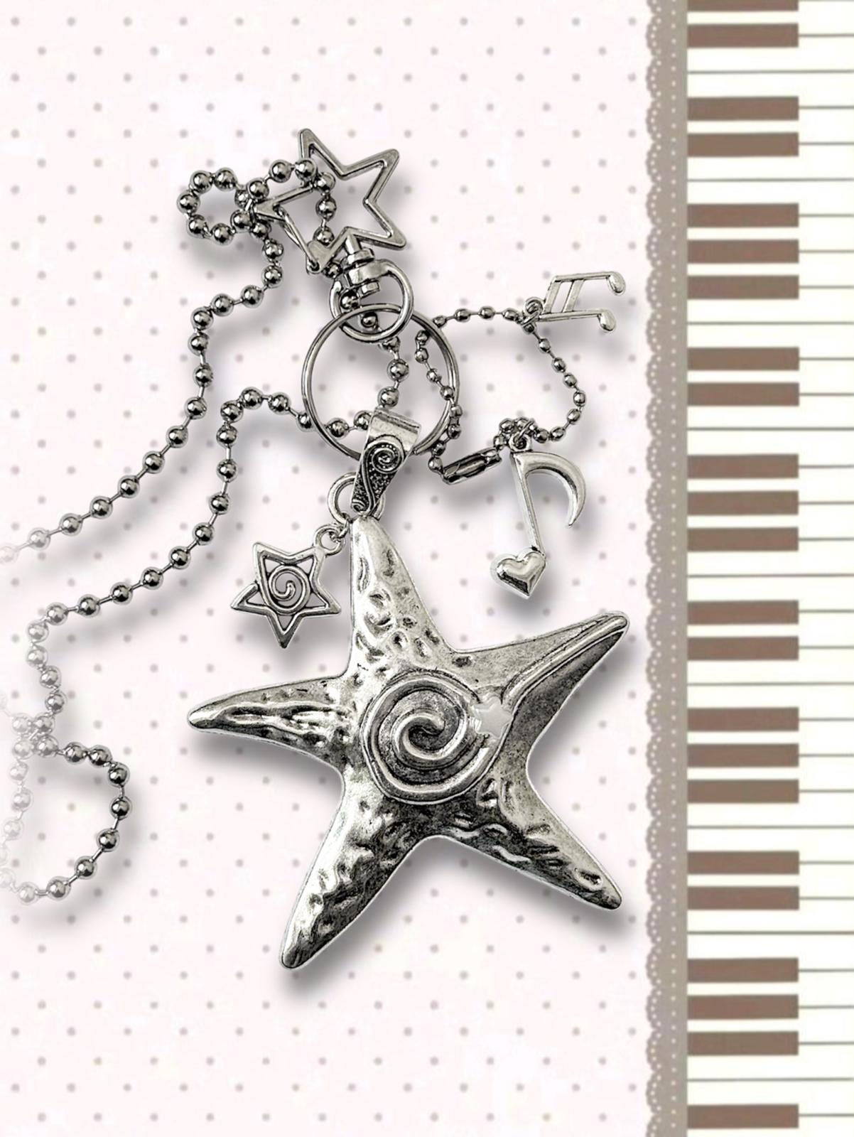 Swirlstar Keychain Steel Necklace