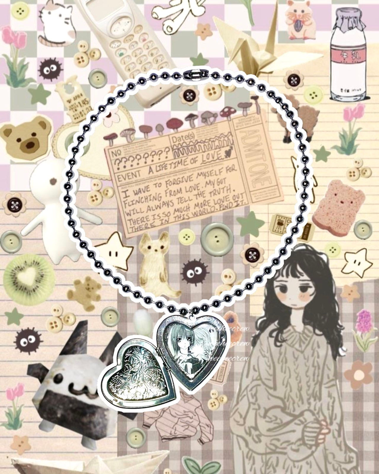 Vampire Knight Yuki&Zero Steel Locket Necklace