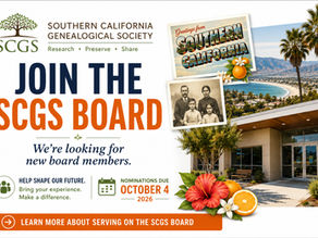 SCGS is recruiting new board members for 2027.