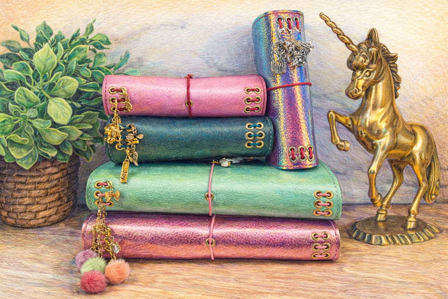 A5 Slim (Travelers) Custom Order Leather Journal Set, Made Just For You