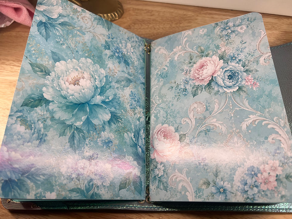 Thumbnail: RTS Opaline Aqua Leather Journal Set