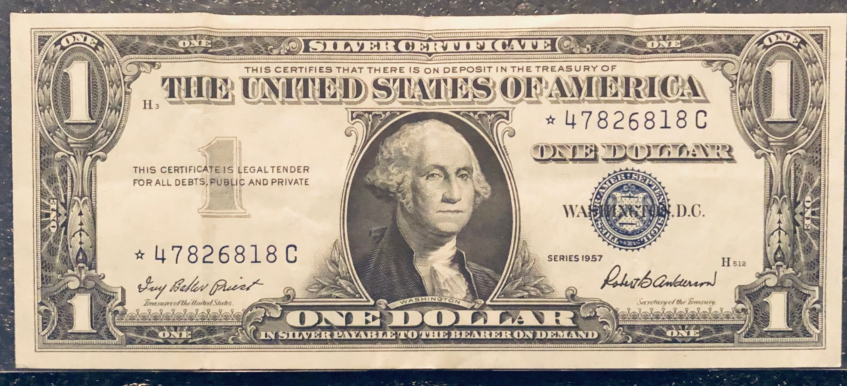 1957 Silver Star Note Certificate - Imperfect Print