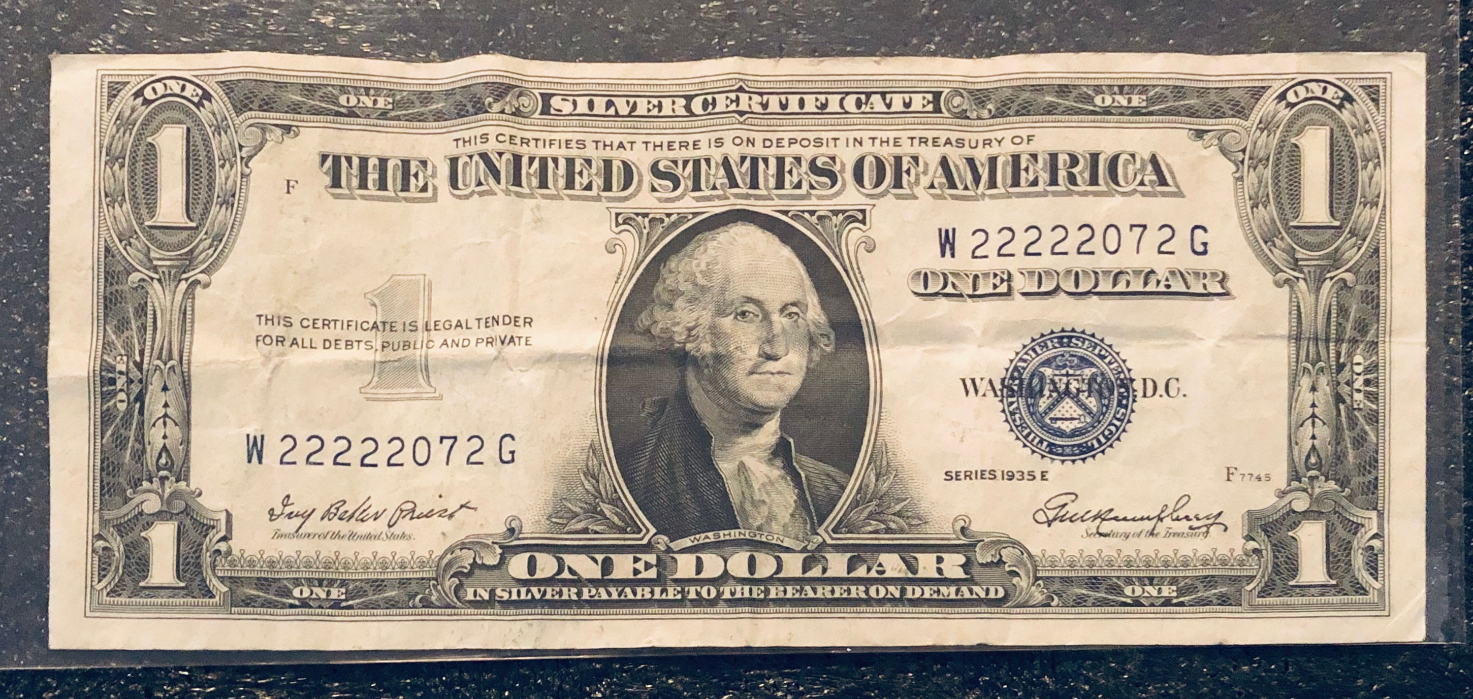 1935 E $1 Silver Certificate - Consecutive Numbers