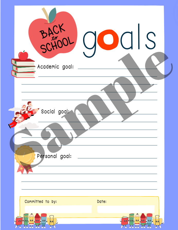 Back To School Year Goals