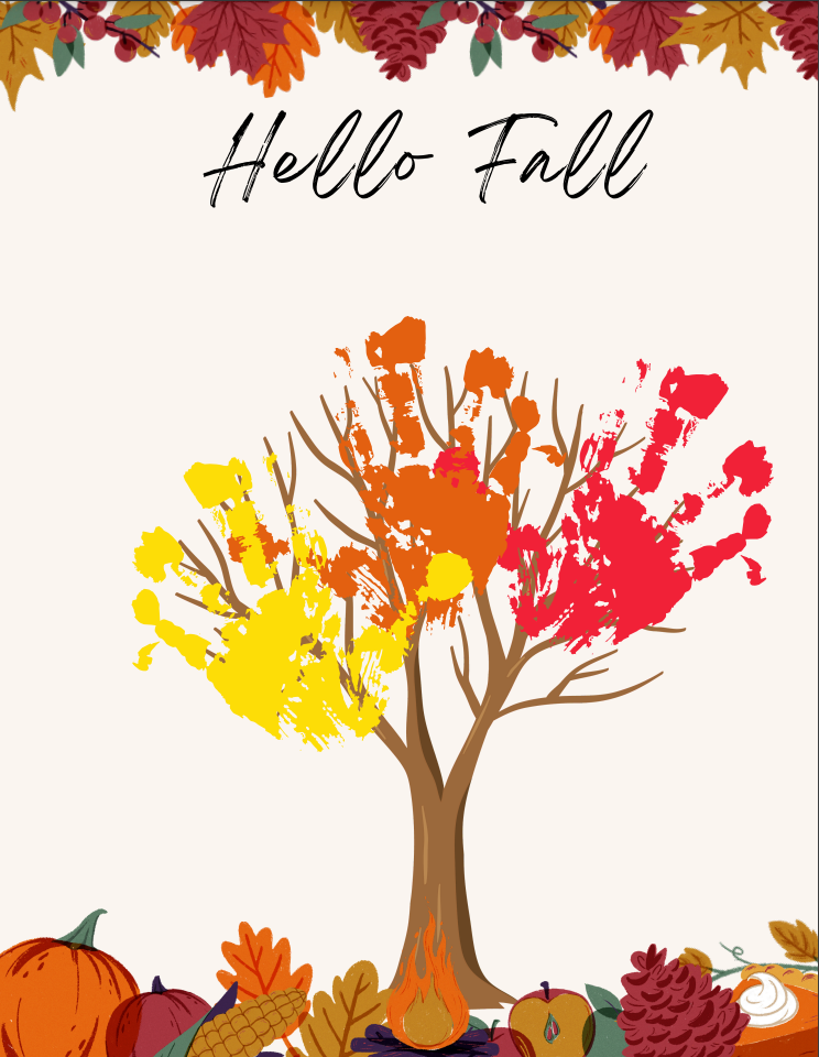 Hello Fall Handprint Art Craft